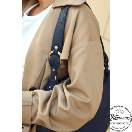  Женская кожаная сумка "Валенсия" (синяя)